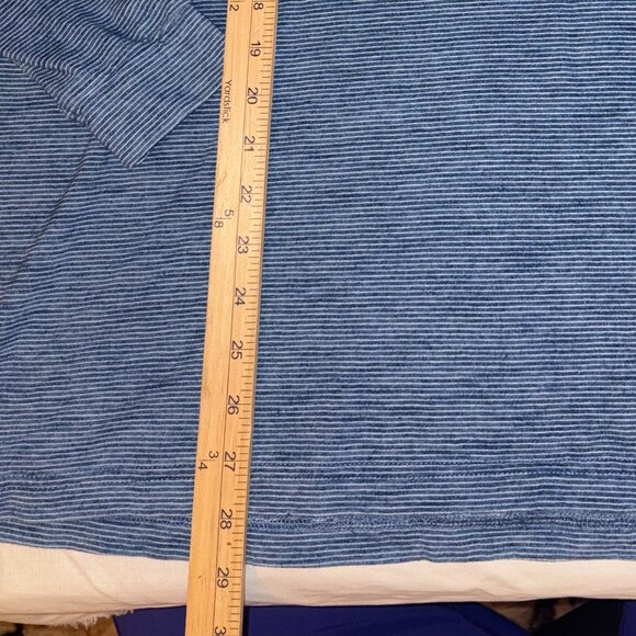 Peter Millar Solid Stretch Jersey Long Sleeve Polo Heathered Blue Knit Large - Picture 9 of 11